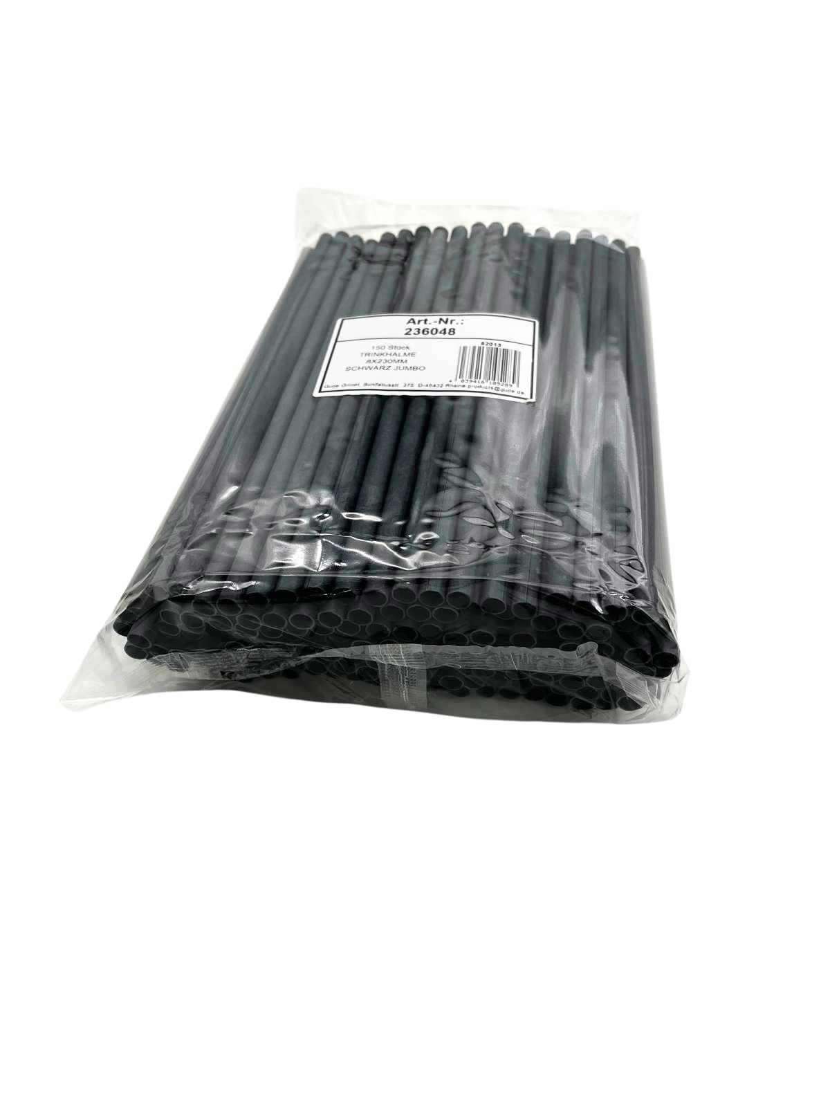 Papiertrinkhalme JUMBO schwarz Ø 8mm, 23cm lang, 150 Stück/Packung