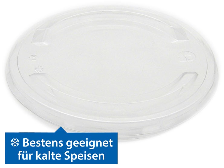 rPET Deckel für Salatbowl braun 1100ml und 1300ml, für kalte Speisen, 300 Stück/Karton