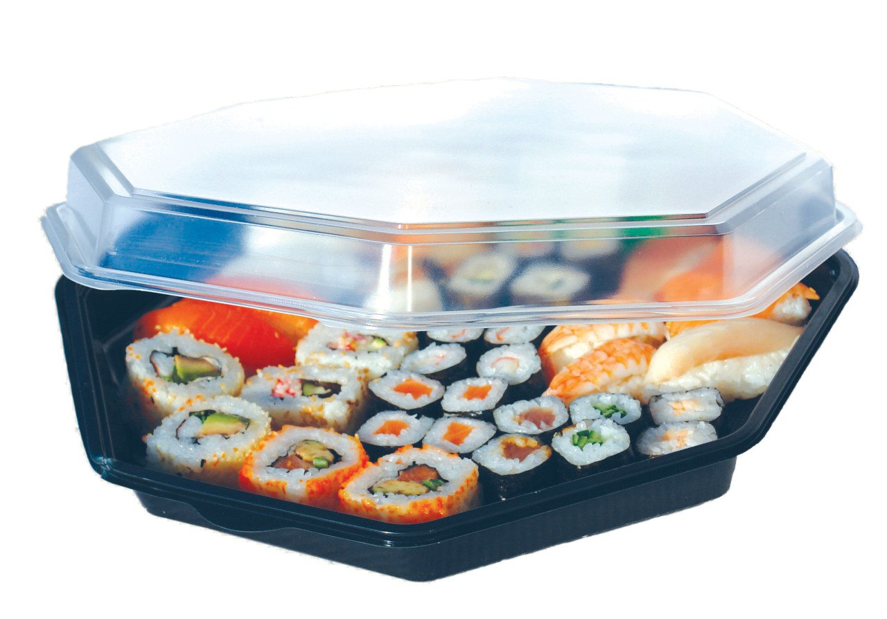 Sushi Partyplatte Octaview, 1800ml, 315x315x60 mm, PS, 75 Stück/Karton