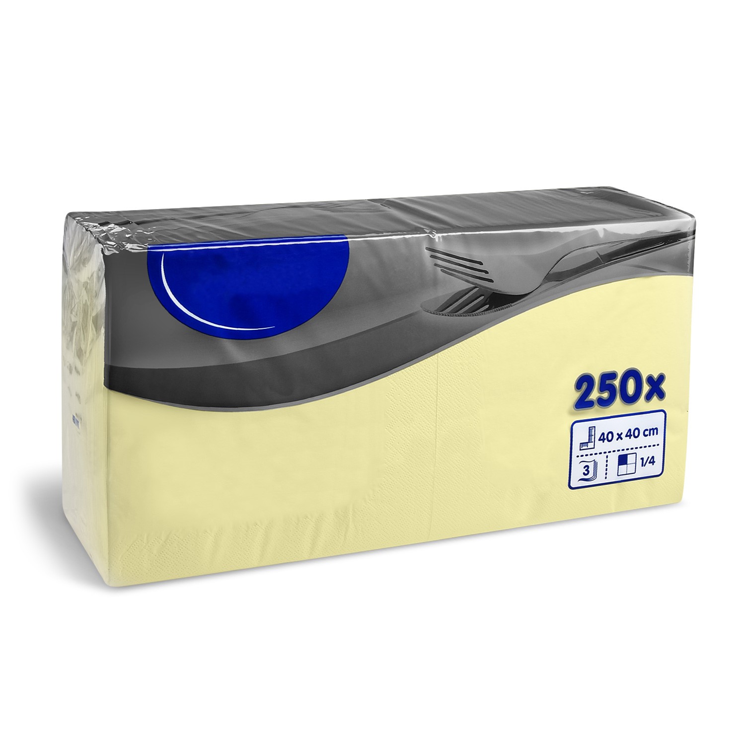 Serviette 40x40cm, 3-lagig, champagner, PAP FSC-Mix, (6x250) 1500 Stück/Karton