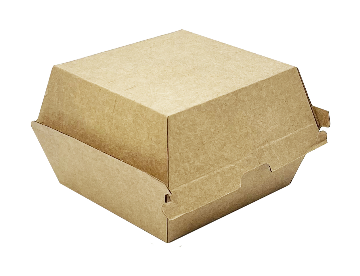 Premium Kraft Karton Hamburger Burger Box groß, EXTRA-STARK, 111x111x111 mm, (3x50) 150 Stück / Karton