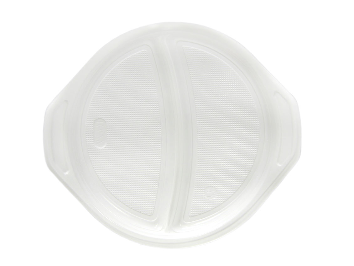 MEHRWEG Imbiss Menüteller, Ø 22cm, 2-geteilt, PP, 100 Stück/Packung
