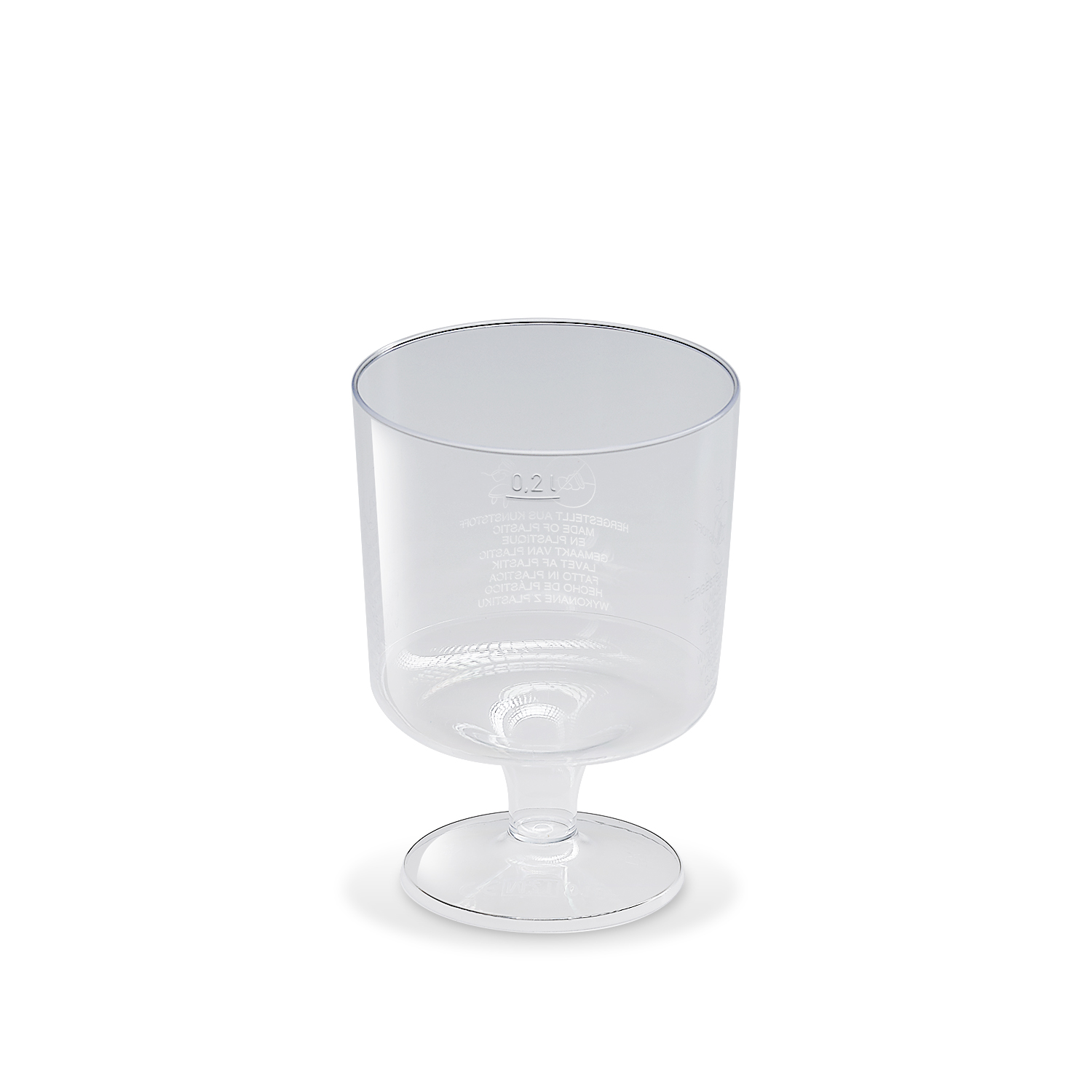 Trinkglas/Weinglas mit Fuß, 200ml, PS, 10 Stück/Packung