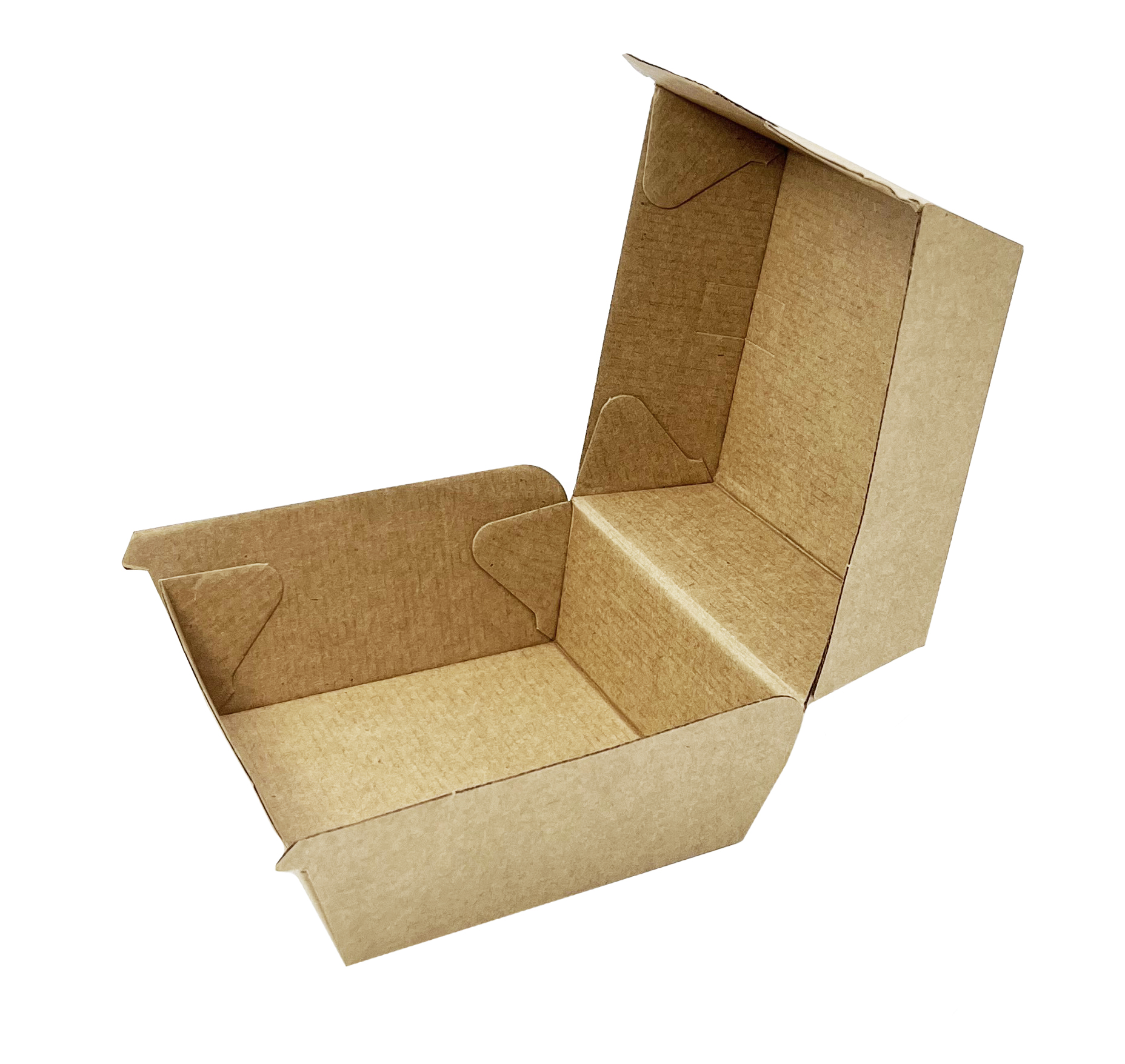 Premium Kraft Karton Hamburger Burger Box klein, EXTRA-STARK, 105x102x84 mm, 180 Stück/Karton