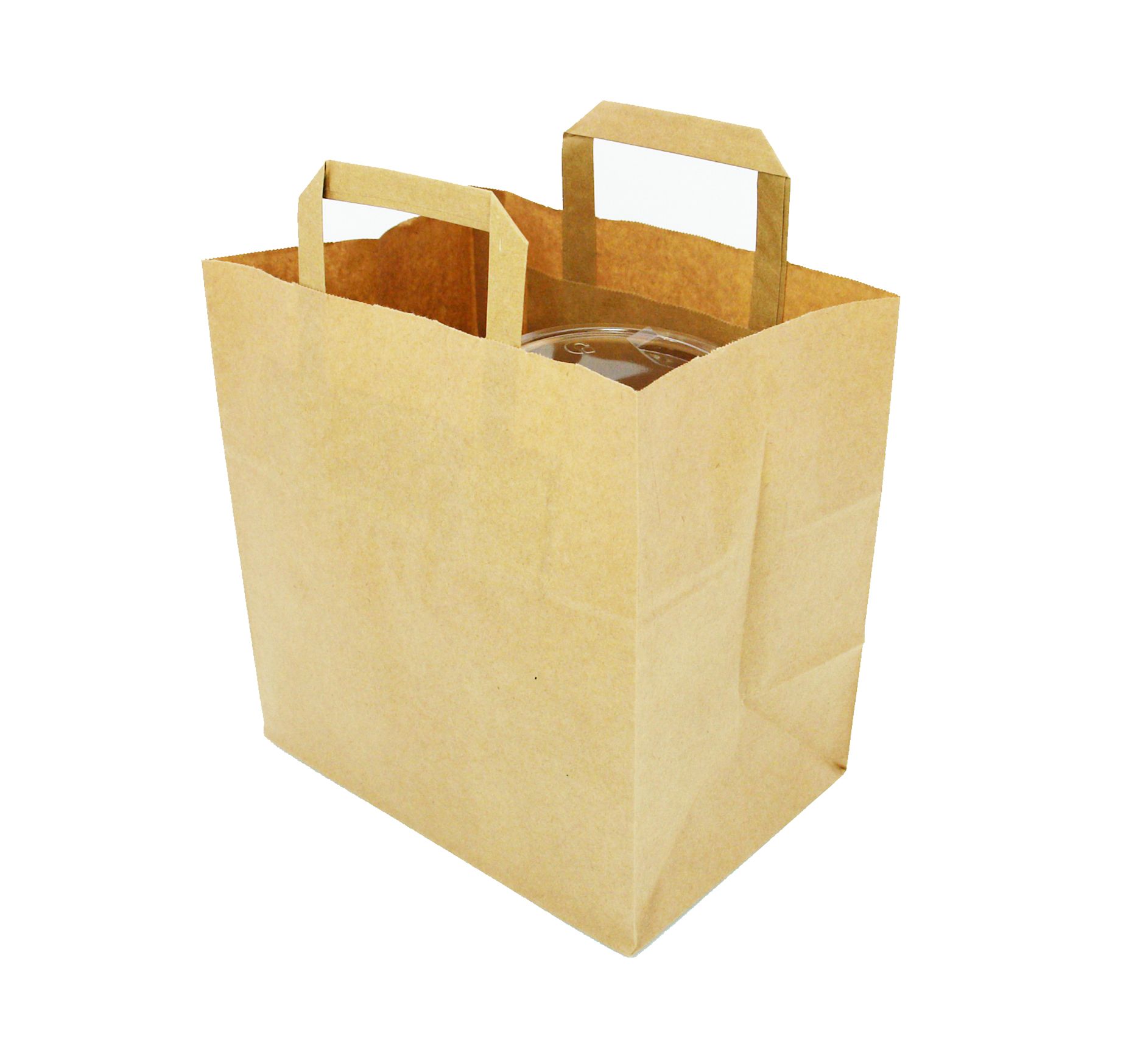 Papier-Tragetasche klein, 26+17 x 25 cm, Kraftpapier, braun, 250 Stück/Karton Papier-Tragetasche klein, 26+17 x 25 cm, Kraftpapier, braun, 250 Stück/Karton