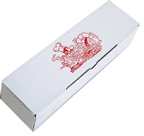 Pizza-Karton, Pizzabox "Rollo", 28x8x7 cm, Motiv "Pizzabäcker", weiß, 200 Stück/Packung