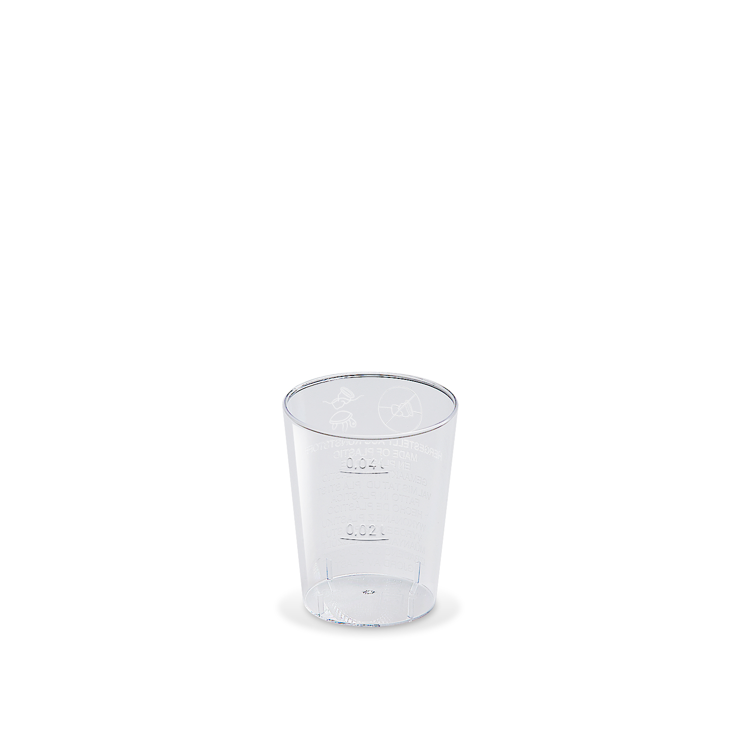 Schnapsglas 4cl (2cl), PS, (VE 40x50) 2000 Stück/Karton