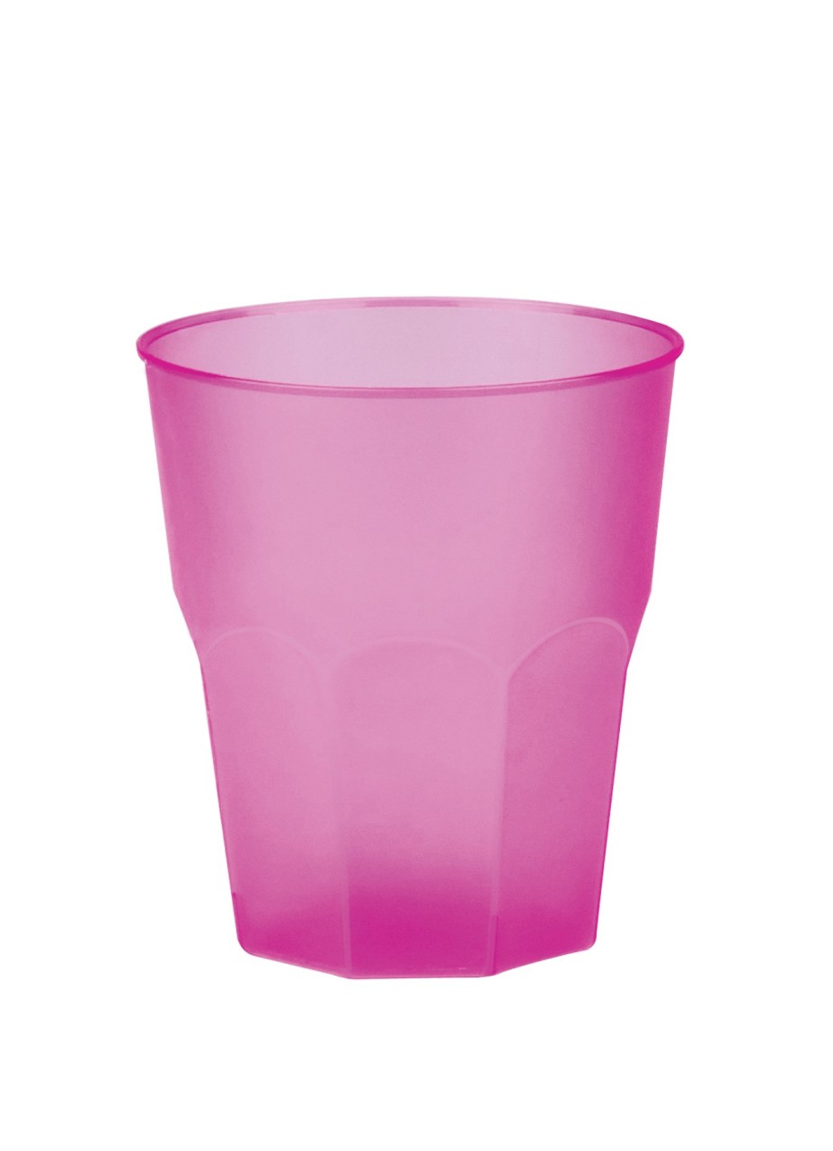 Mehrweg-Cocktailbecher • 250 ml • Happy Cocktail Frost Fuchsia • 20 Stück / Packung