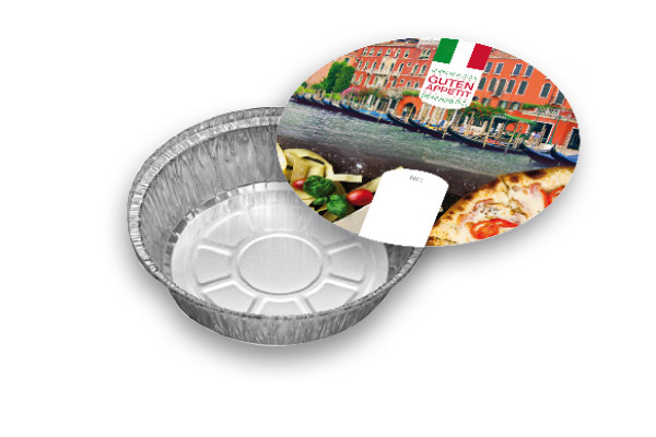 Aluschale rund C807-1000L mit Motivdeckel "Venezia", 100 Stück/Packung