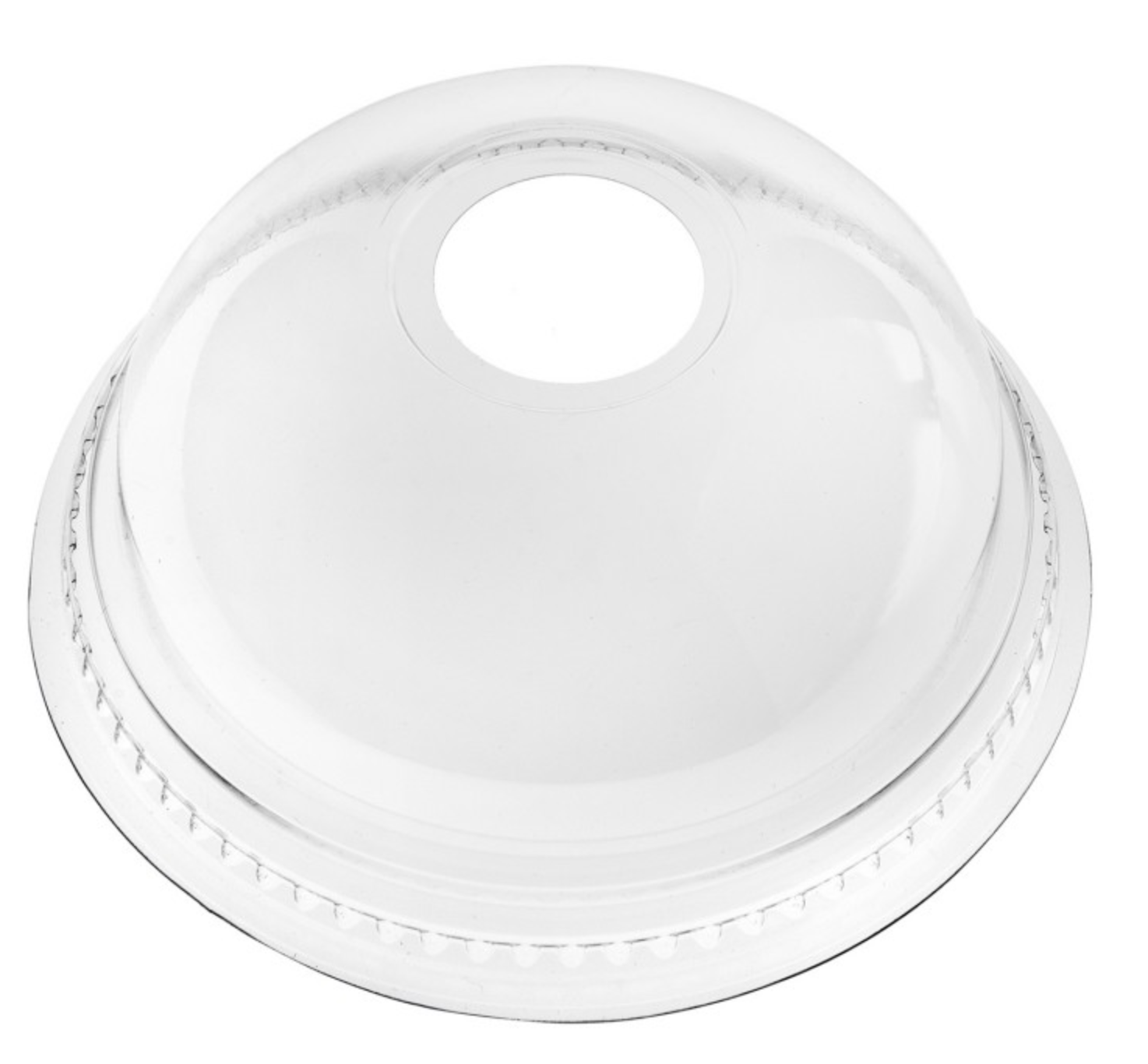 rPET Domdeckel MIT Loch, Ø 95 mm, für ALL-IN-ONE Becher, 100 Stück/Packung