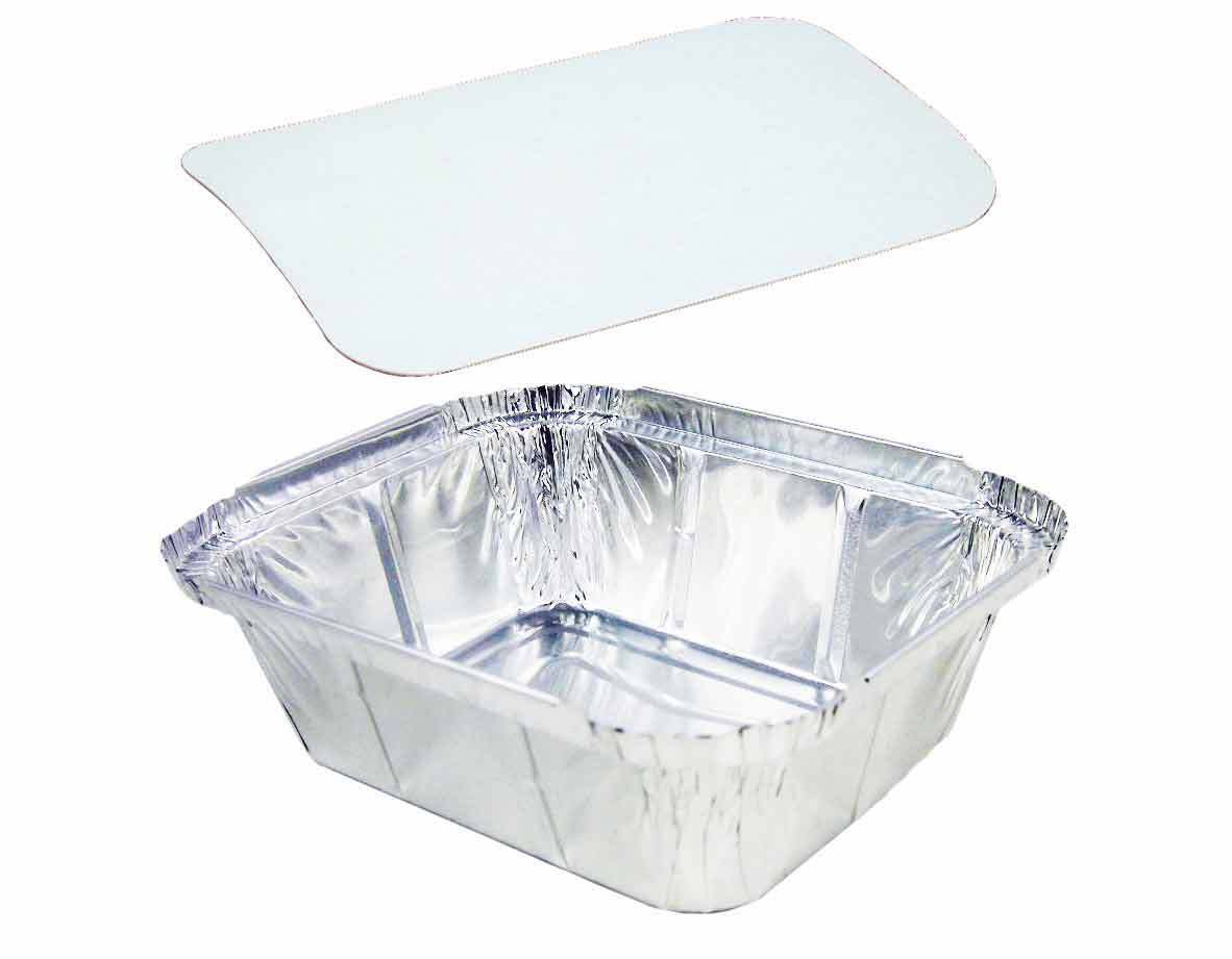 Aluschale R28-450L mit Deckel, 100 Stück/Packung
