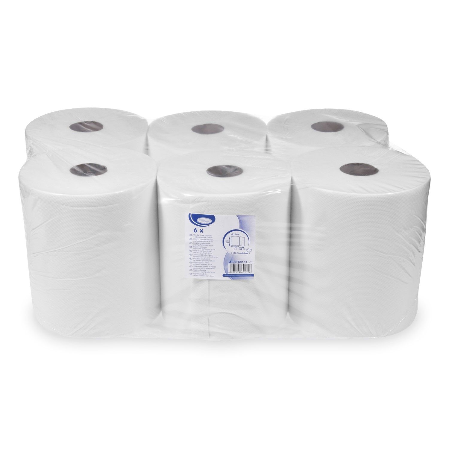 Handtuchrolle, 2-lagig, weiß, 20cm x 150m Ø 18cm, 6 Rollen/Packung