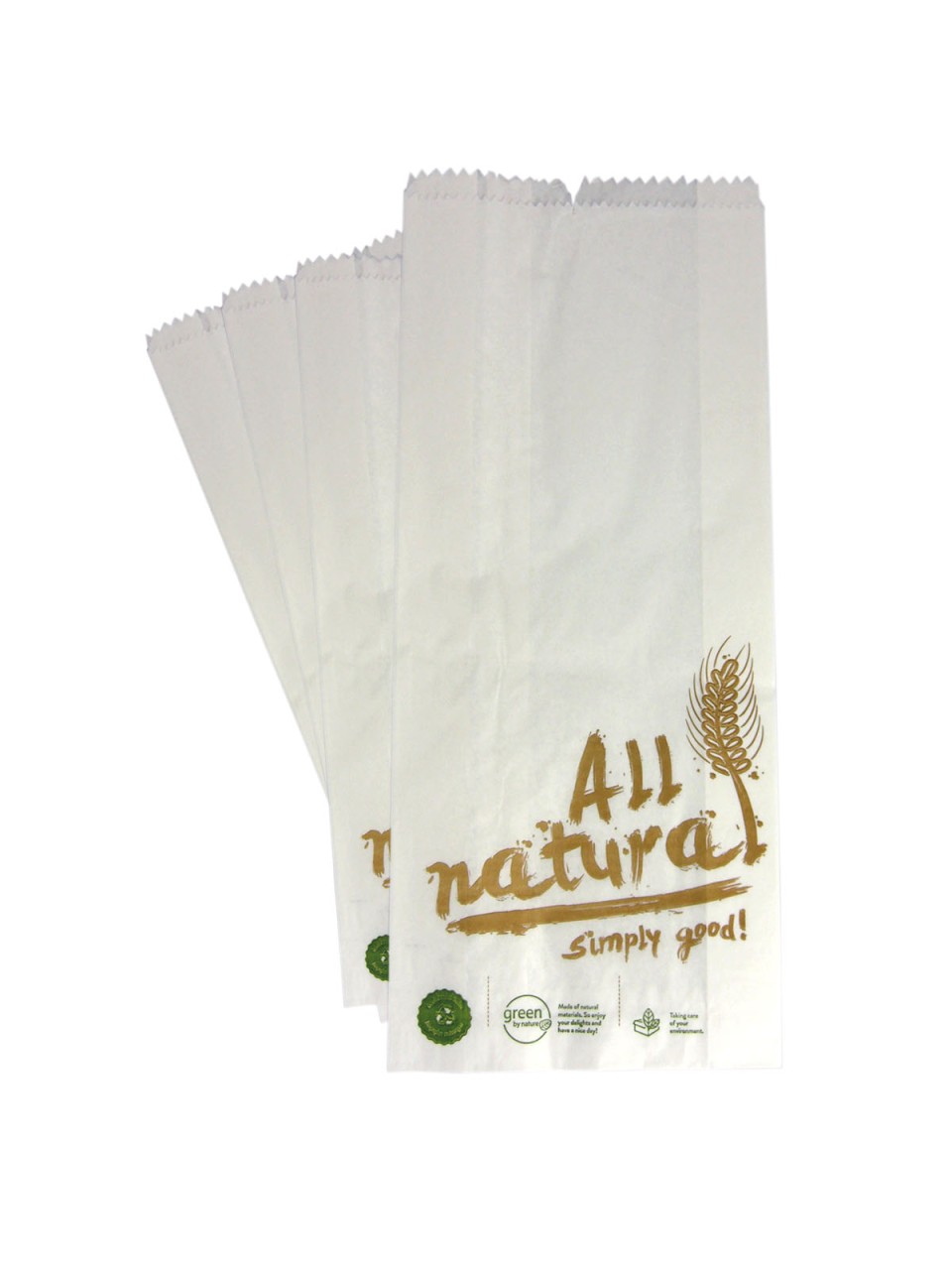 Bäckerbeutel "All natural" Nr. 422, 13+7x28 cm, 1000 Stück/Packung Bäckerbeutel "All natural" Nr. 422, 13+7x28 cm, 1000 Stück/Packung