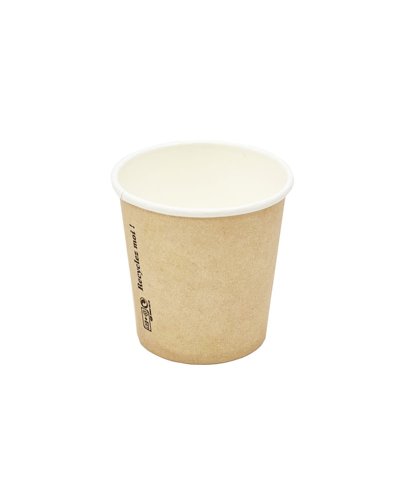% SONDERPOSTEN % Espressobecher ToGo Kaffeebecher 4oz 100ml / 120ml, 62x62mm, Papier, braun, (20x50) 1000 Stück/Karton