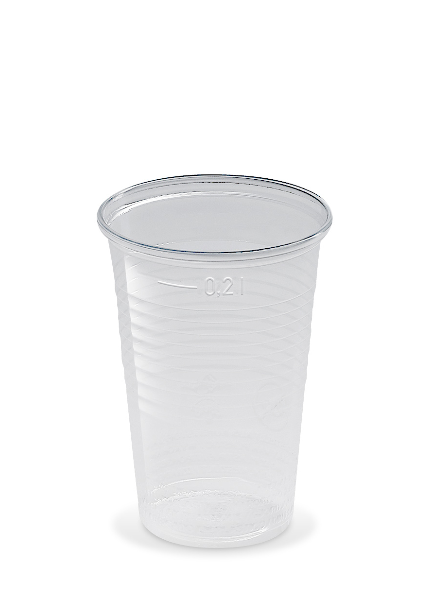 Trinkbecher 200ml / 0,2L, Plastikbecher, PP, klar, 100 Stück / Packung