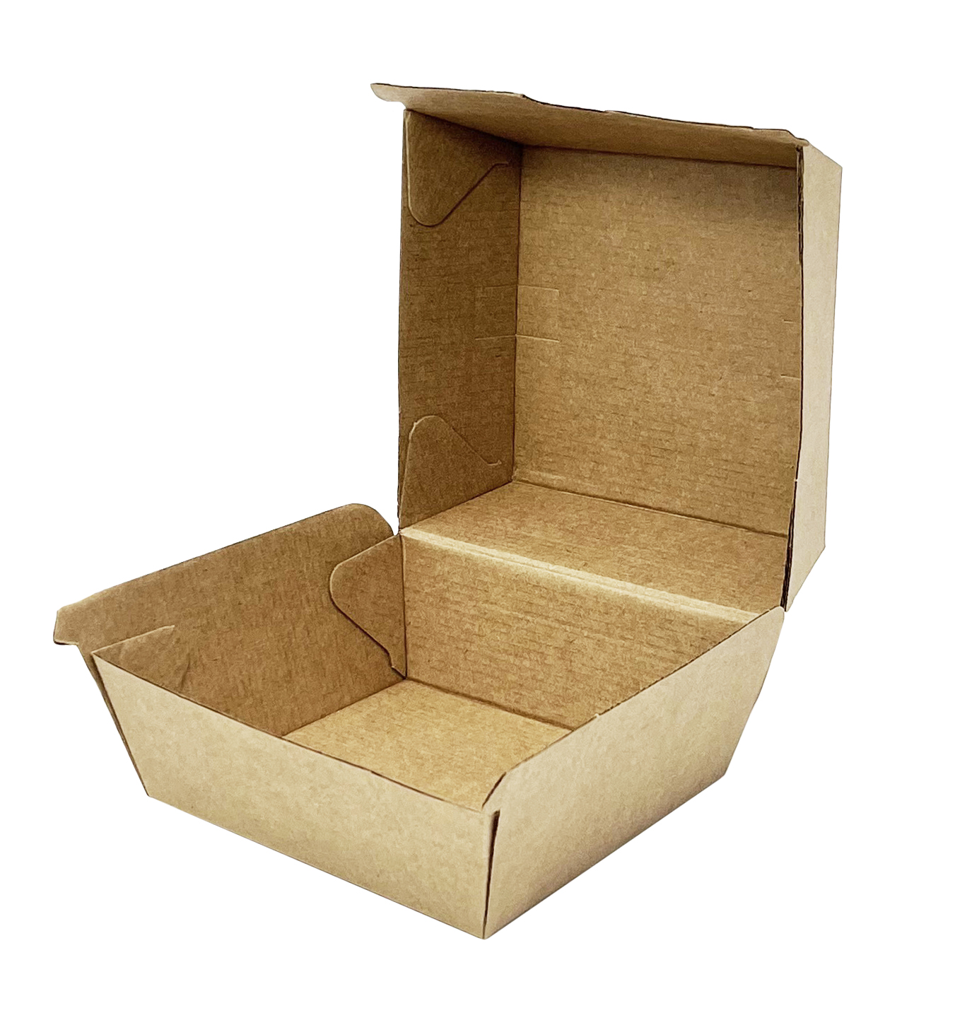 Premium Kraft Karton Hamburger Burger Box klein, EXTRA-STARK, 105x102x84 mm, 180 Stück/Karton