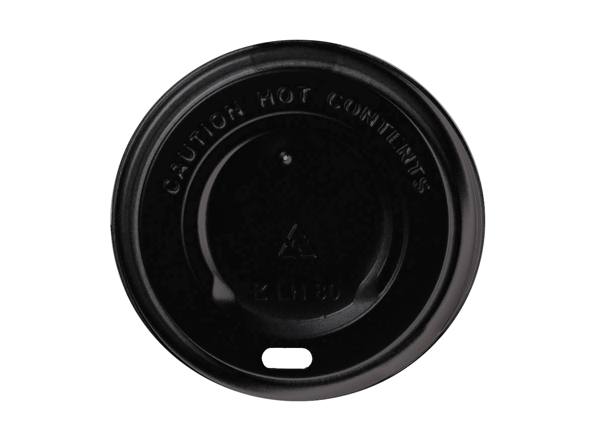 Deckel für Coffee ToGo Becher 200+300ml, Ø 80mm, schwarz, 1000 Stück/Karton Deckel für Coffee ToGo Becher 200+300ml, Ø 80mm, schwarz, 1000 Stück/Karton