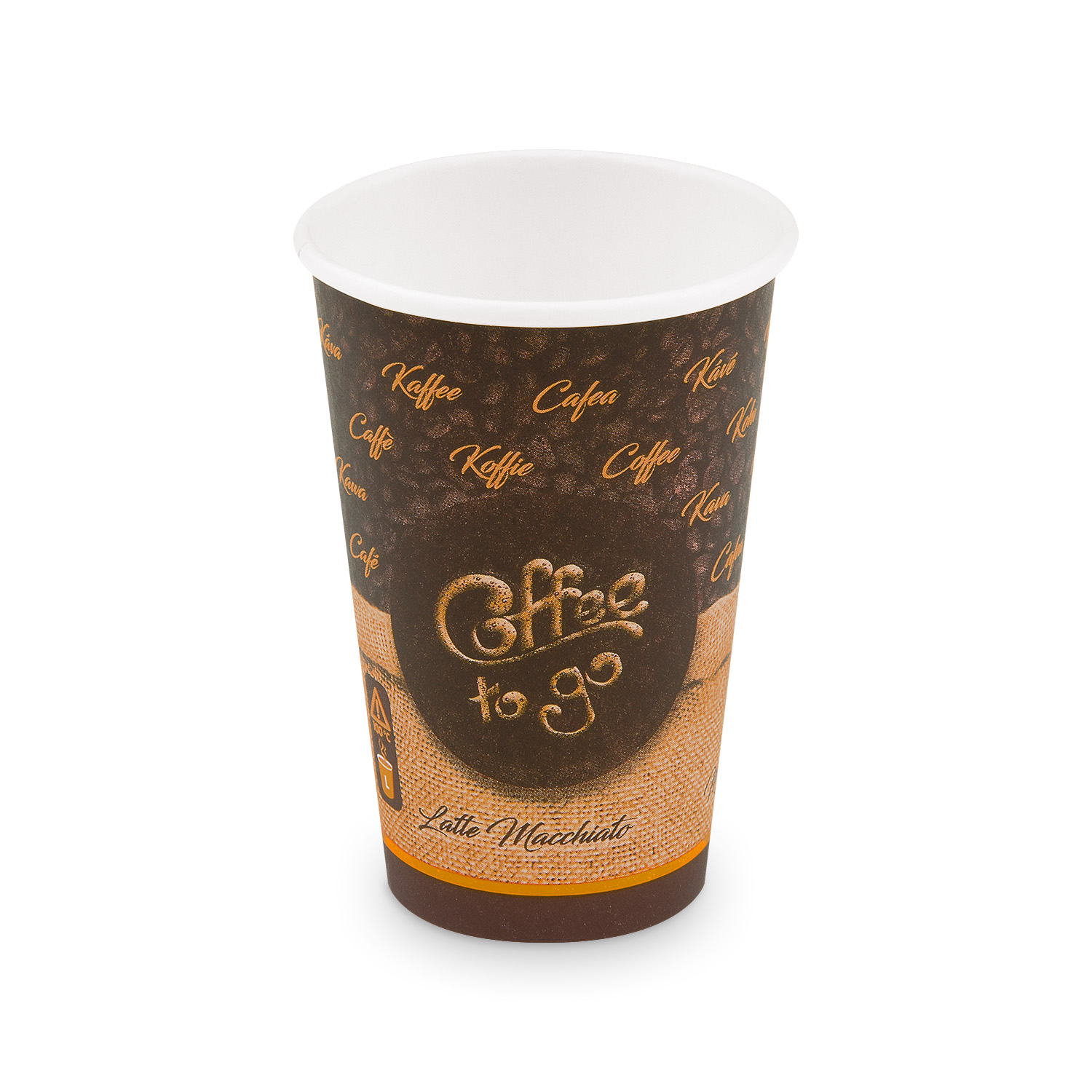 Kaffeebecher 300ml Motiv "Kaffeebohnen/Latte Macchiato" 