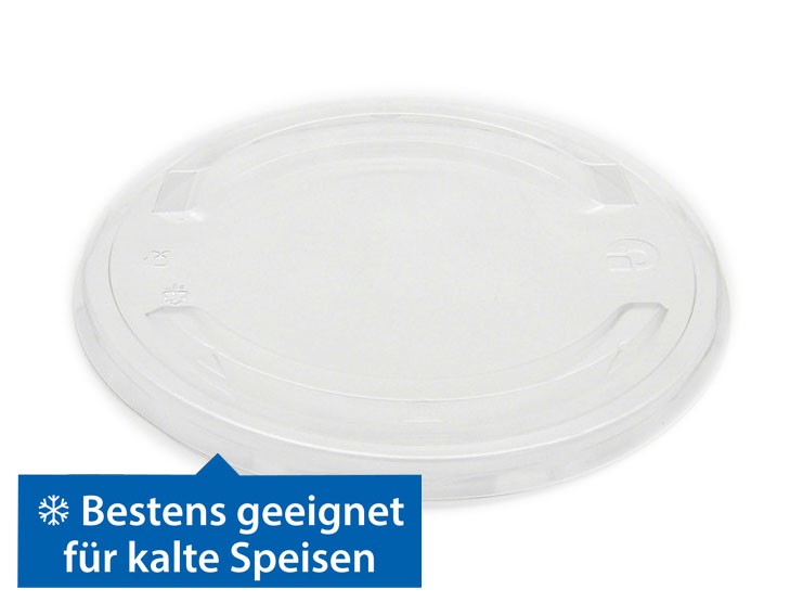 rPET Deckel für Salatbowl braun 500ml, 750ml und 1000ml, für kalte Speisen, 300 Stück/Karton