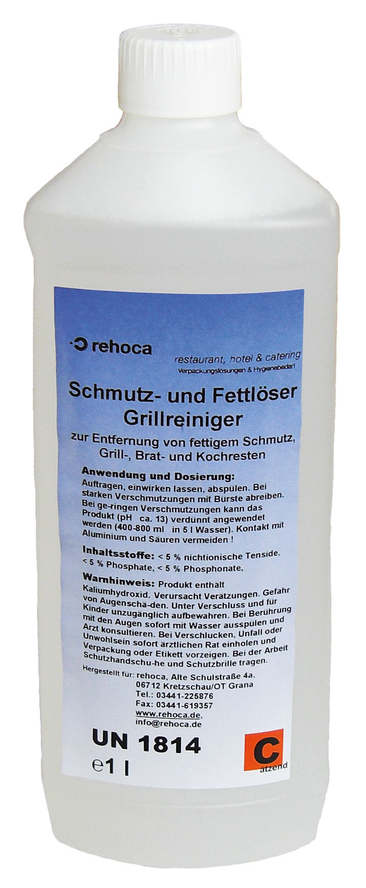 Schmutz- und Fettlöser, Grillreiniger, Superkonzentrat, 1 Liter-Flasche