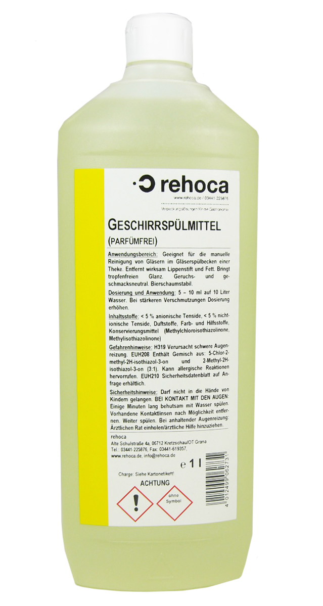 Gläserspülmittel, Handspülmittel, 1 Liter-Flasche