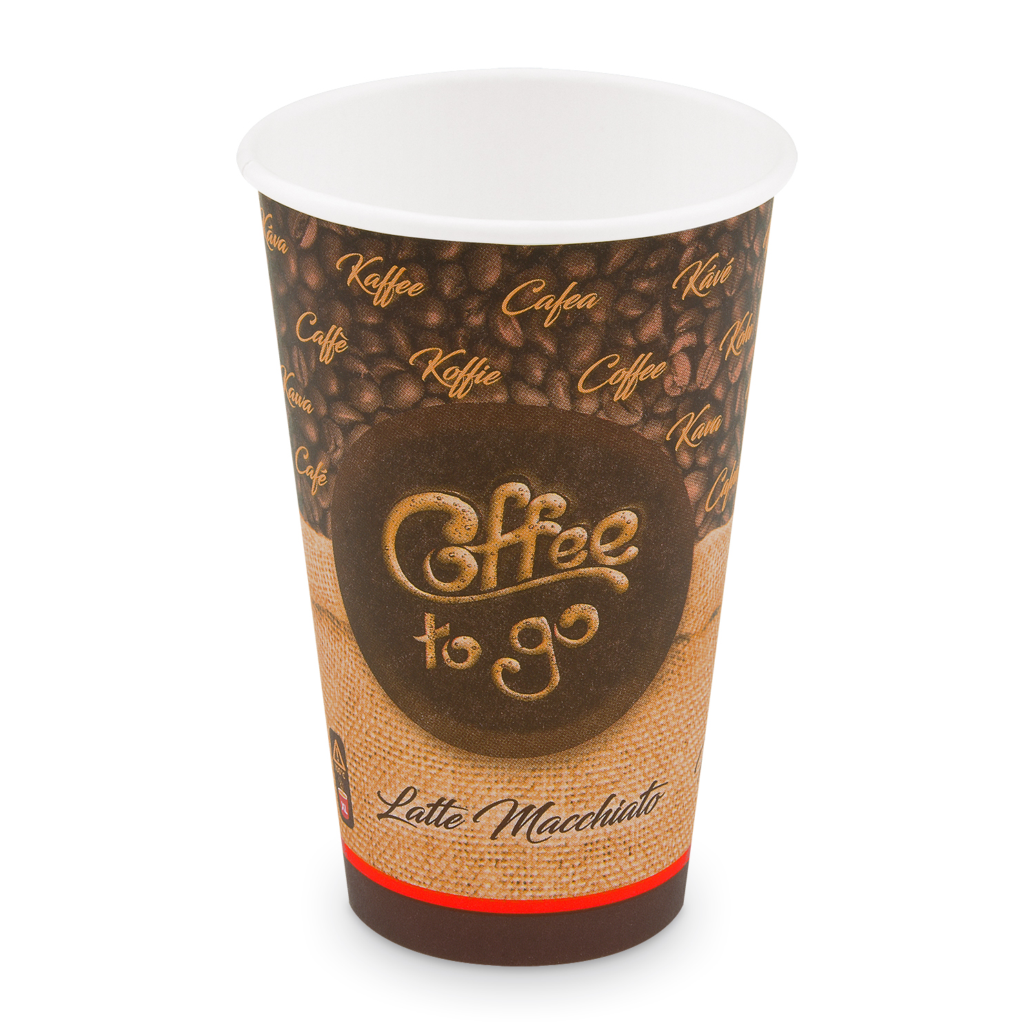 Kaffeebecher XL 400ml, Motiv "Kaffeebohnen", 50 Stück / Packung