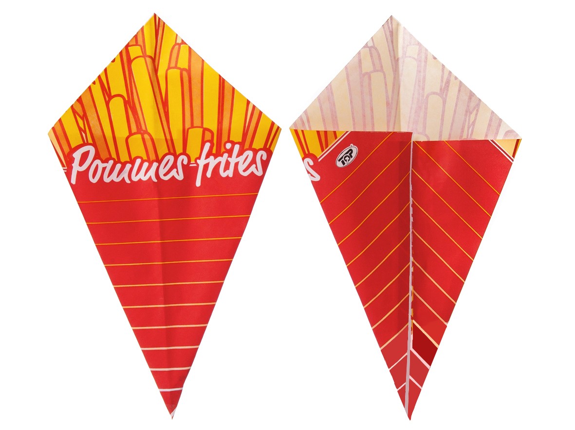 Pommes Frites Spitztüte für 200g, 1000 Stück/Karton